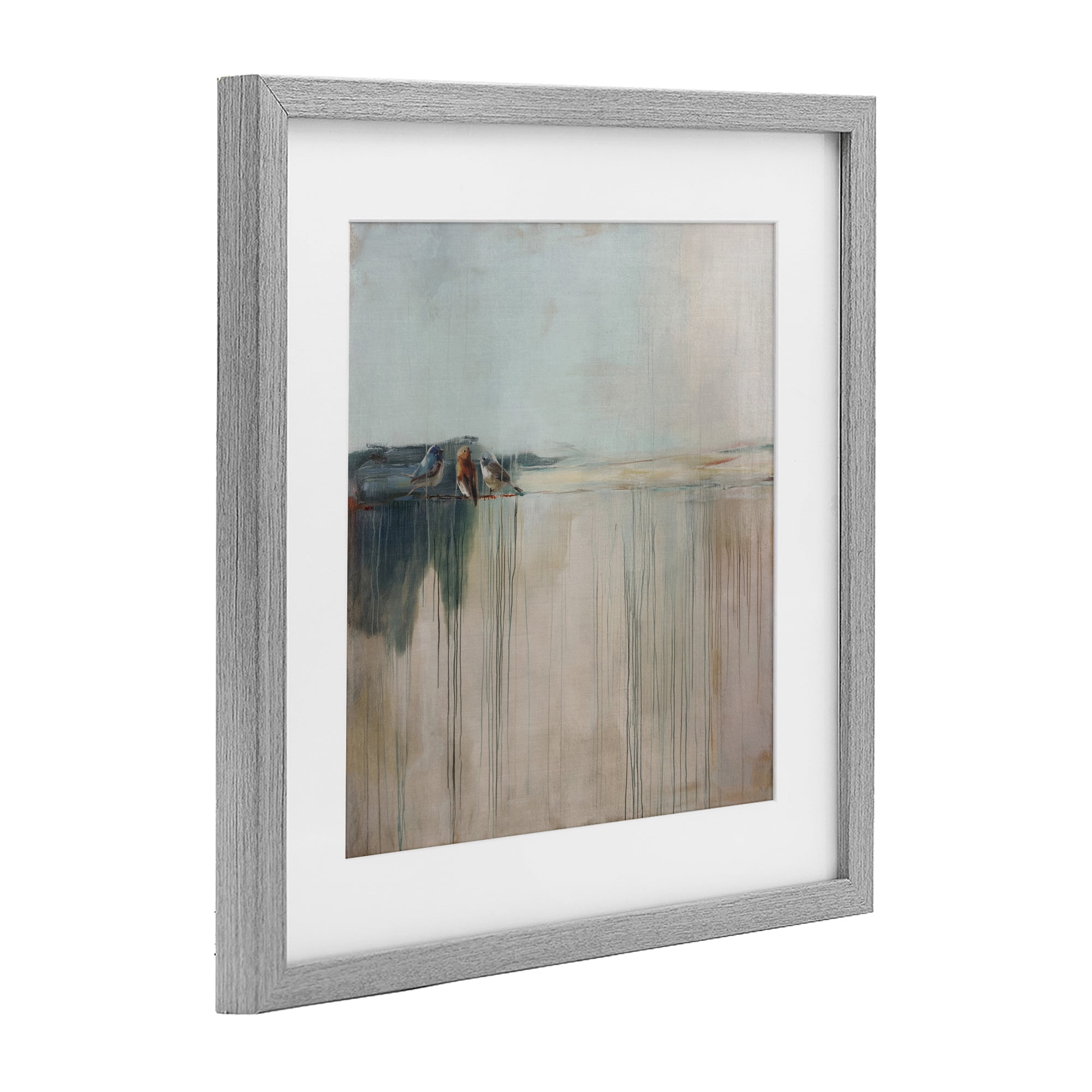 Stupell Industries Drips And Feathers Abstract Gray Framed Print Under Glass, design by Svetlana Aleynikova