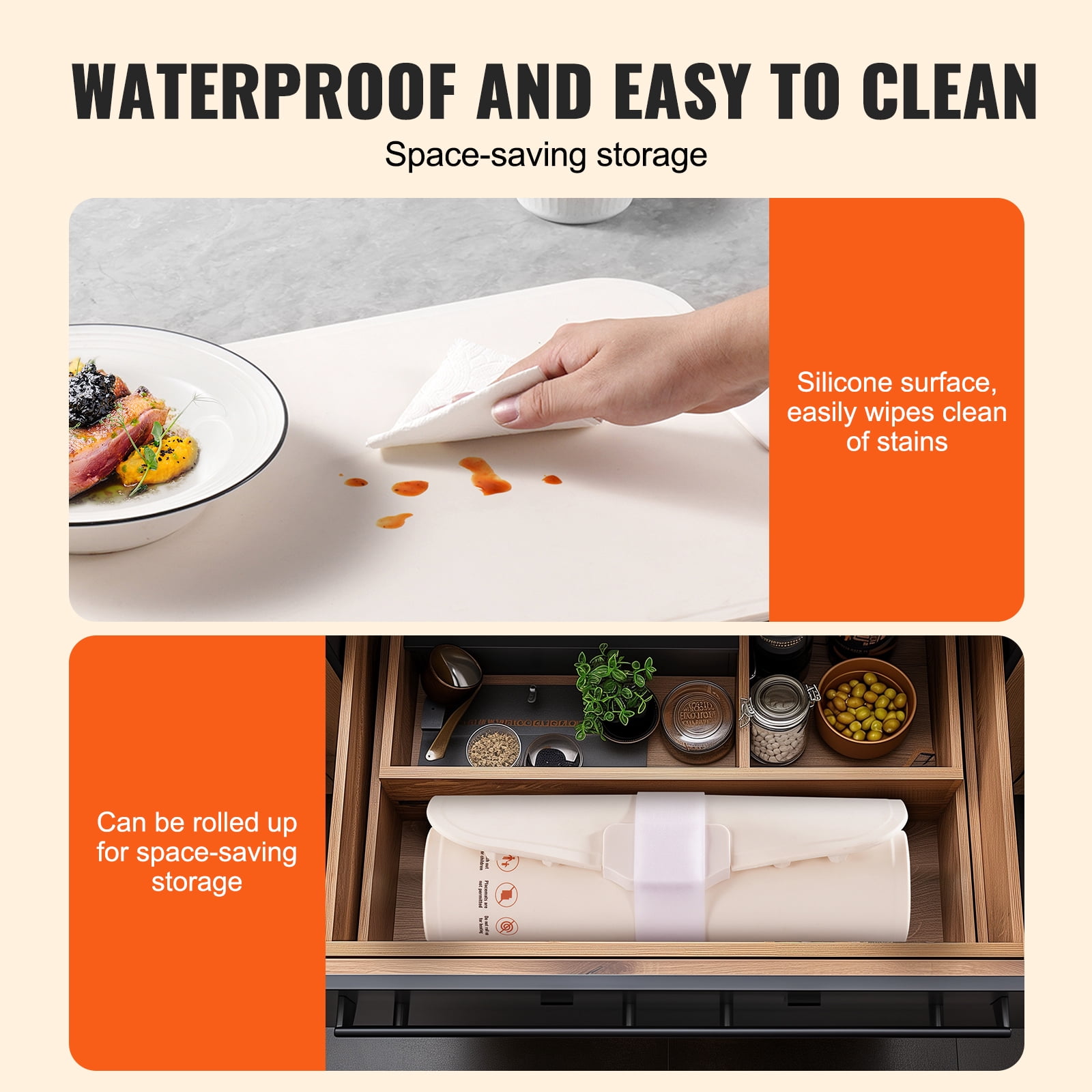 KFFKFF Electric Heating Pad, Roll-Up Buffet Food Heater, Silicone Portable Warming Surface with 4 Temperature Levels, Automatic Off & Child Safety Lock, Ideal for Events, Catering