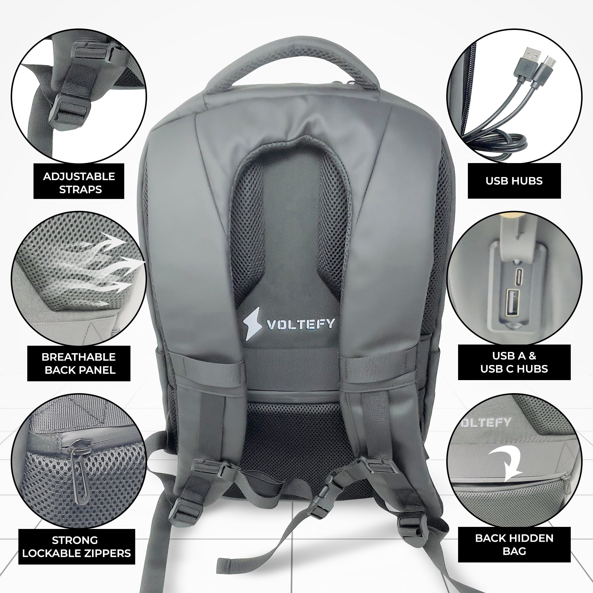 VOLTEFY Led Backpack with Programmable Screen,Motorcycle Backpack with LED Screen, Laptop Backpack, College Backpack, Work Backpack for Men,  LED bags, Flight approved Carry-on backpack