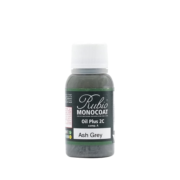 Rubio Monocoat Wood Stain & Finish Sample - Ash Grey | Oil Plus Part A | Quick-Dry, Eco-Friendly Linseed Wood Oil for Indoor Use | Ideal for Sampling Oil Plus 2C & Touch Ups | 20 mL