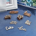 thumbnail image 2 of 56 piezas de palabras de madera recortadas, formas mixtas, cabujones de madera natural sin teñir, rodajas cortadas con láser para decoraciones de fiestas de cumpleaños DIY, 2 of 7