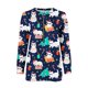 thumbnail image 4 of Pntutb, camiseta informal de manga larga con cuello en V de Navidad para mujer, blusa holgada con estampado de otoño, tops con cremallera Pntutb Pntutb-5375, 4 of 5