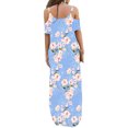 thumbnail image 5 of Aiyino Women's Summer Casual Loose Long Dress Cold Shoulder Short Sleeve Split Maxi Dresses, 5 of 7
