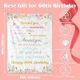thumbnail image 2 of LHSHID 60th Birthday Gift Blanket Ideas for Women Happy 60th Birthday Throw Blanket for Mom Pink Flowers 60 Year Old Birthday Blanket Gifts Ideas for Sister Grandma Wife Female Friends 40"x50", 2 of 9