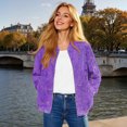 thumbnail image 2 of Vestes d'Automne pour Femmes 2025, Comdrip Veste Décontractée pour Femmes avec Design Imprimé Coupe-Vent Veste Légère Femmes Violet 2TG, 2 of 5