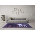 thumbnail image 3 of Ahgly Company Machine Washable Indoor Rectangle Animal Blue Traditional Area Rugs, 2' x 5', 3 of 4
