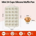 thumbnail image 4 of Mini Muffin Pan, 24 Cups Nonstick Silicone Cupcake Pan with Handle, BPA Free, 2 Pcs, 4 of 7