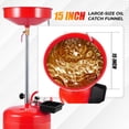 thumbnail image 3 of Luku Waste Oil Drain Tank, 8 Gallon Portable Oil Drain Container, Air Operated Drainage Fluid Fuel Transfer Drainage with Adjustable Funnel Height, Waste Oil Change Tank with 360° Wheels & Toolbox, 3 of 7