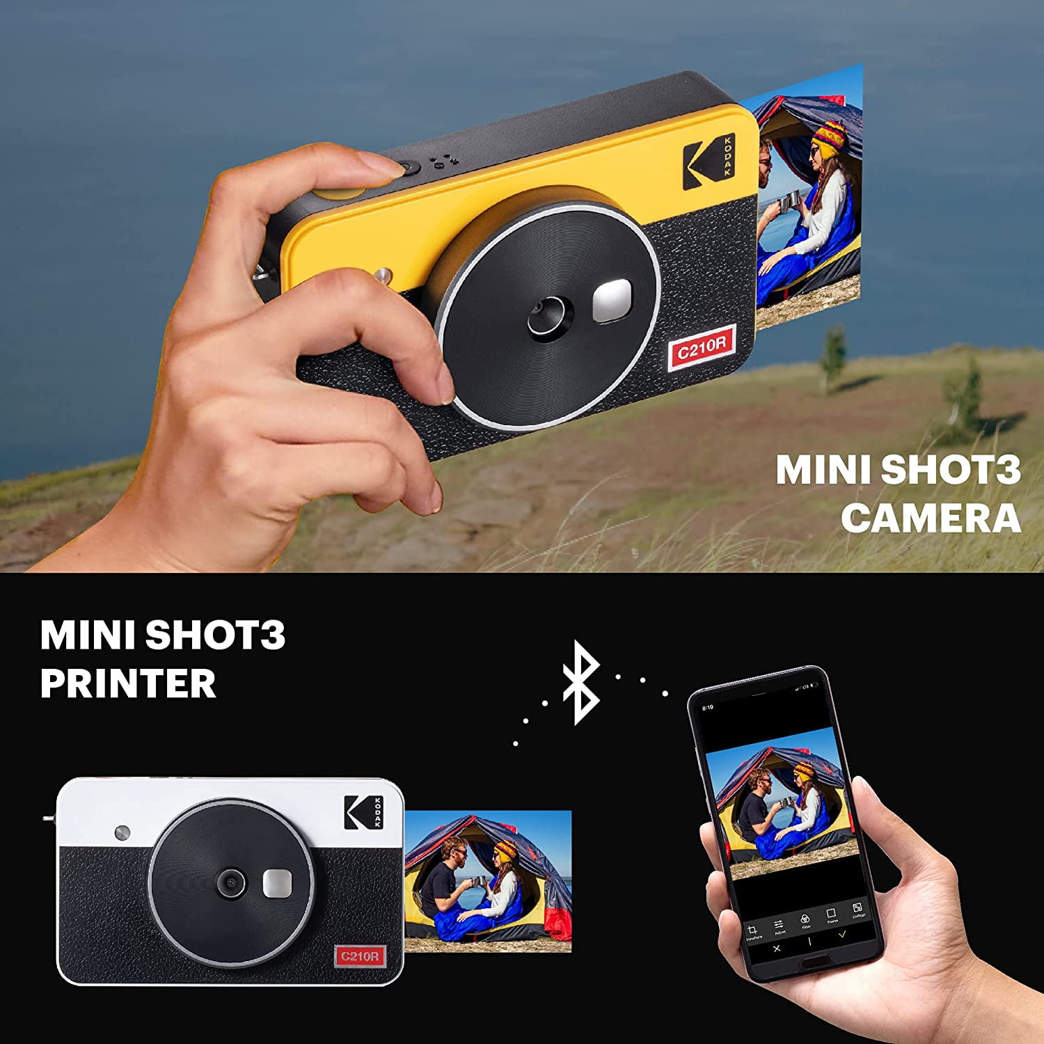 Kodak Mini Shot 2 Retro 2.1x3.4” Portable Wireless Instant Camera