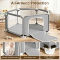 thumbnail image 4 of Baby Playpen, Travel Baby Playards, Baby Play Yard, 6Panels Portable Infant Play Game Area,Gray, 4 of 7