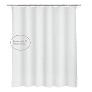 Truly Home White Shower Curtain Liner and Plastic Shower Hooks Set