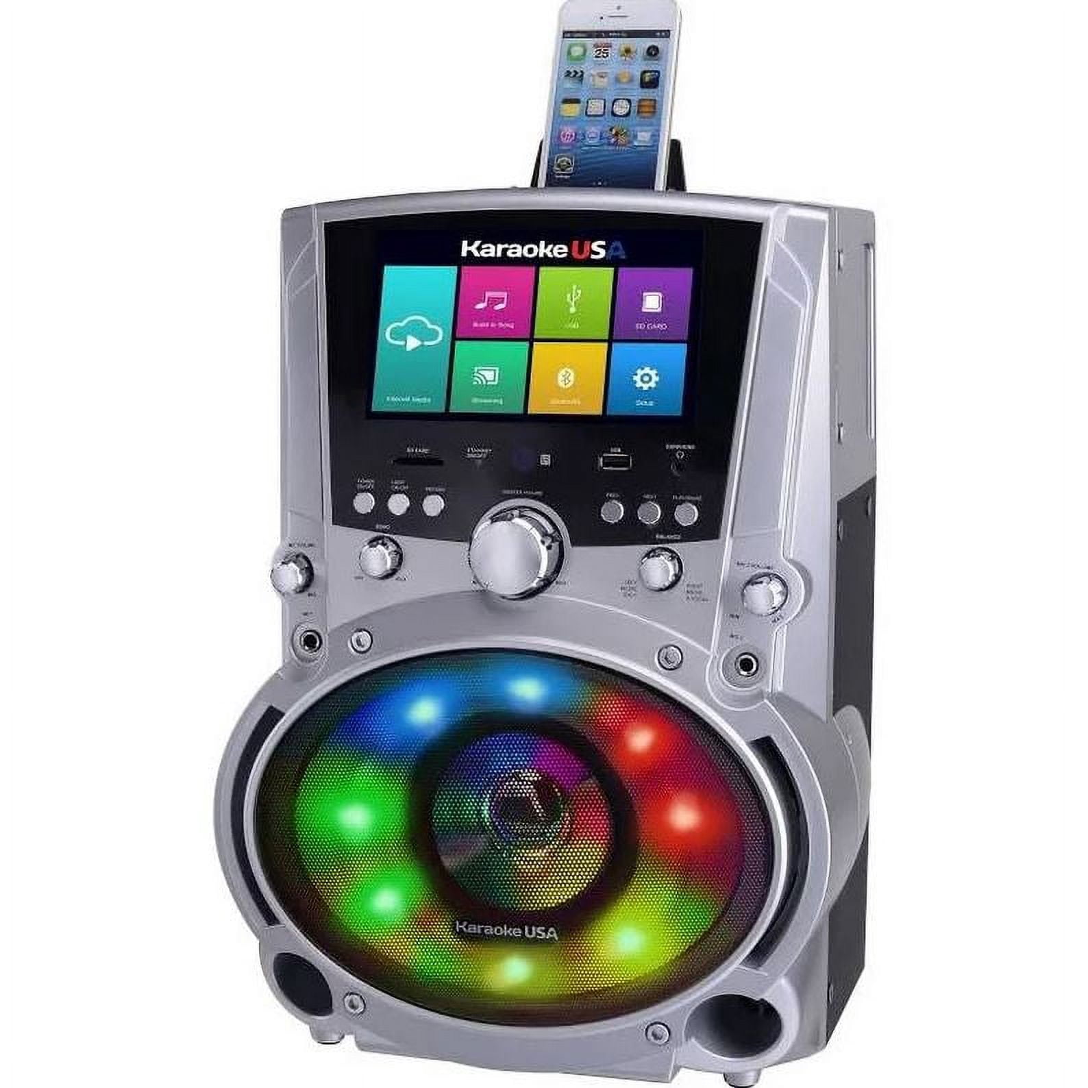 Karaoke USA WK760 All-In-One Wi-Fi Multimedia Karaoke System With 7" LCD Touch Screen, Recording and Bluetooth Speaker