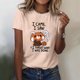 thumbnail image 3 of Gibobby Playera de Manga Corta con Cuello Redondo Blusas las mujeres lindo impreso cuello redondo manga corta camiseta Tops túnica camisas casuales(Beige,G), 3 of 4