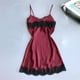 thumbnail image 2 of Gibobby Pijama de algodón para Mujer Día de San Valentín encaje ropa dormir vestido Sexy mujer lencería ropa dormir ropa interior vestidos exóticos(Vino,CH), 2 of 4