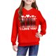 thumbnail image 5 of Sudadera con capucha y estampado de corazón de San Valentín, sudadera de manga larga para niños y niñas, chaqueta para niñas de talla mediana y grande., 5 of 7