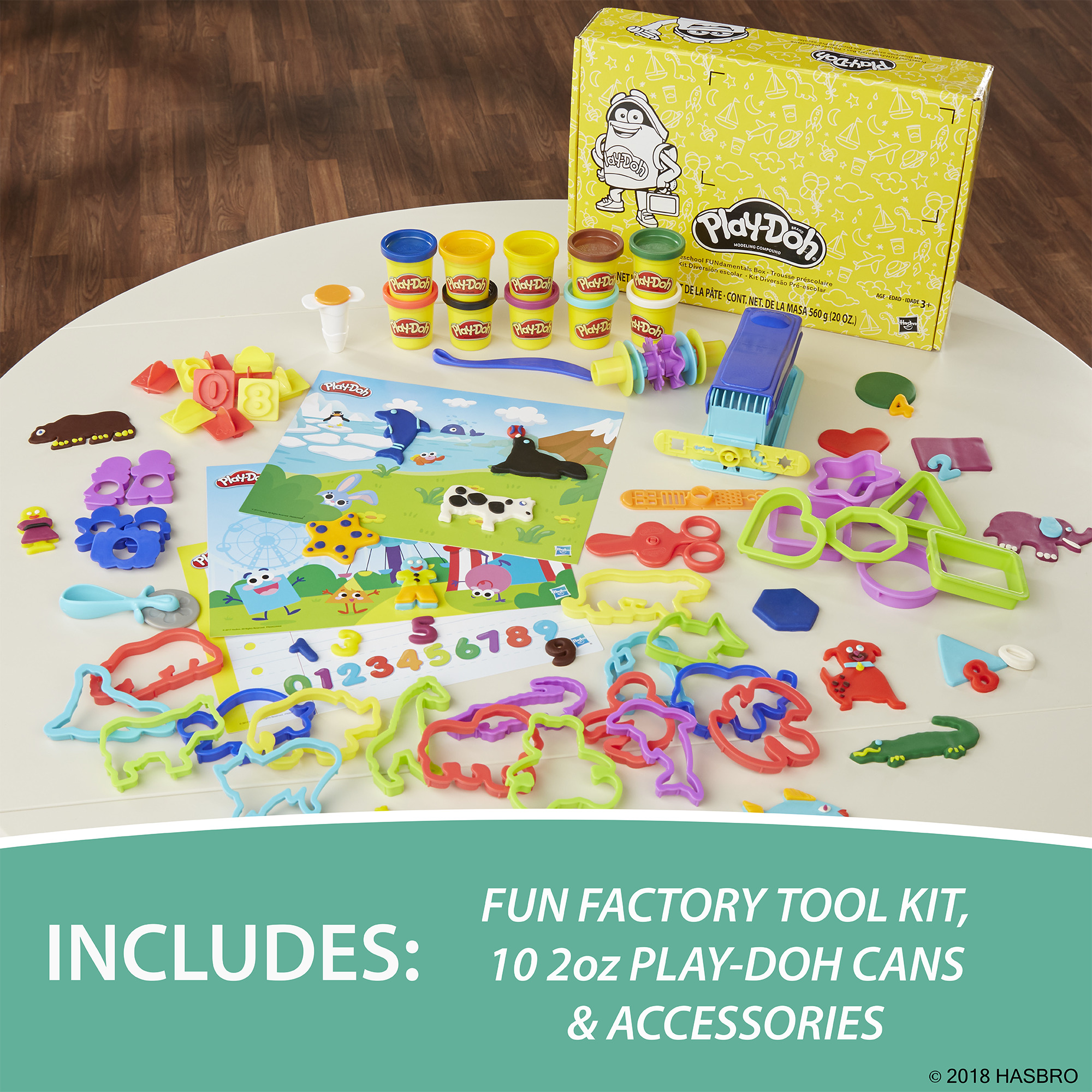Play-Doh Pre-School Fundamentals Box Playset with 10 Cans & 50+ Tools - image 5 of 10