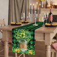 thumbnail image 2 of Table Runners 72 Inches Long Dress Scarves, St. Patrick's Day Farmhouse Kitchen Table Runner, Coffee Tablerunners, Green Clovers Coin Buffalo Plaid 18x72 Inch, 2 of 9
