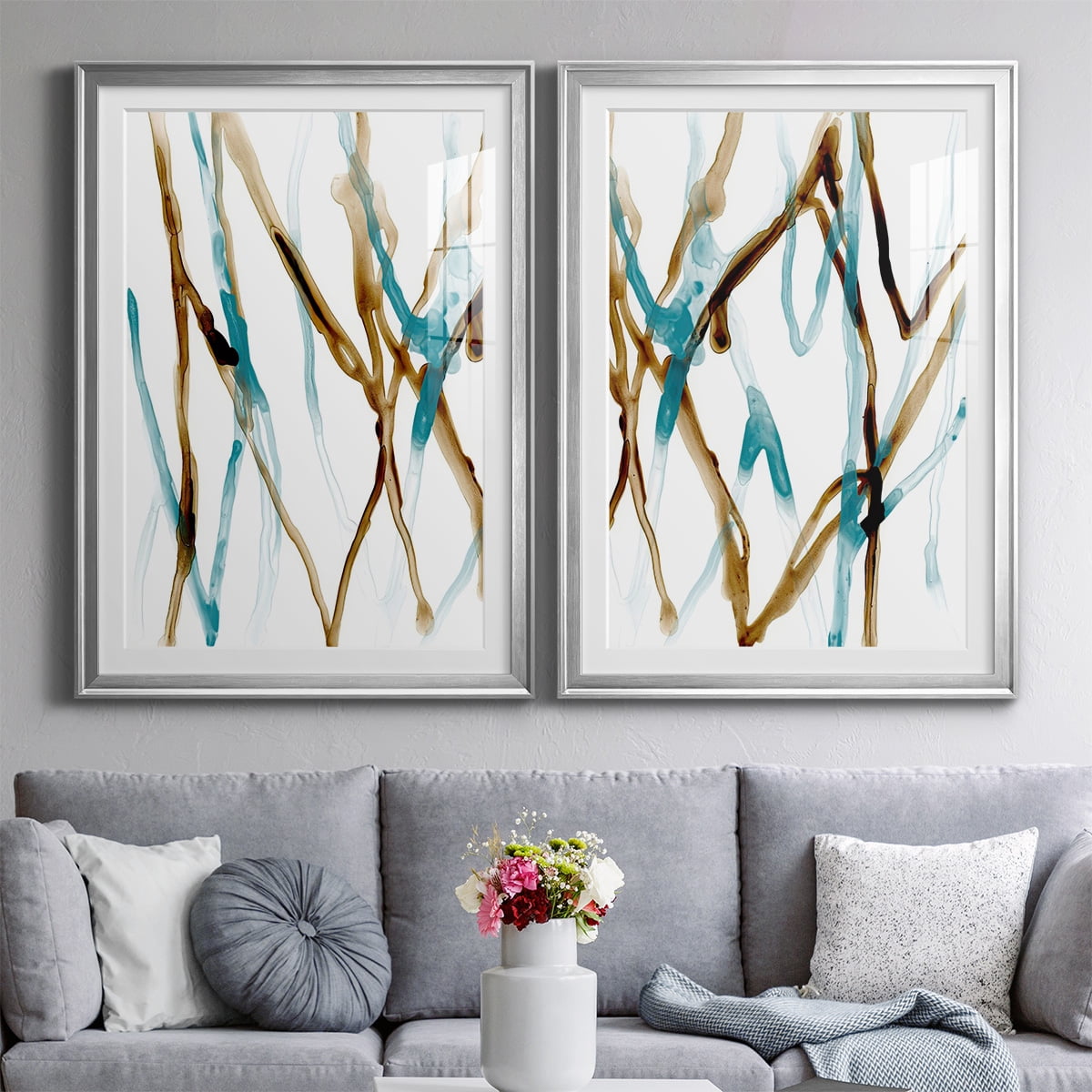 Wexford Home Runnel XVII Premium Framed Print, 22.5" x 30.5" - Ready to Hang, Silver (Set of 2)