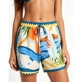 thumbnail image 3 of Women's Casual Shorts,Tropical Fruit Print , Elastic Summer Daily Beach Shorts, High Waist Loose Vacation Beach Shorts, 3 of 5