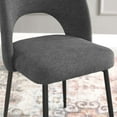 thumbnail image 4 of Side Dining Chair, Fabric, Black Grey Gray, Modern Contemporary Urban Design, Kitchen Room Cafe Bistro Restaurant Hospitality, 4 of 9