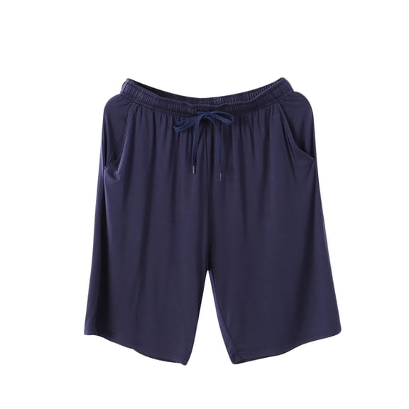 Enridrech Big and Tall Pajamas Shorts for Men Thin Bottoms Loungewear Short Pants with Drawstring Elastic Waist