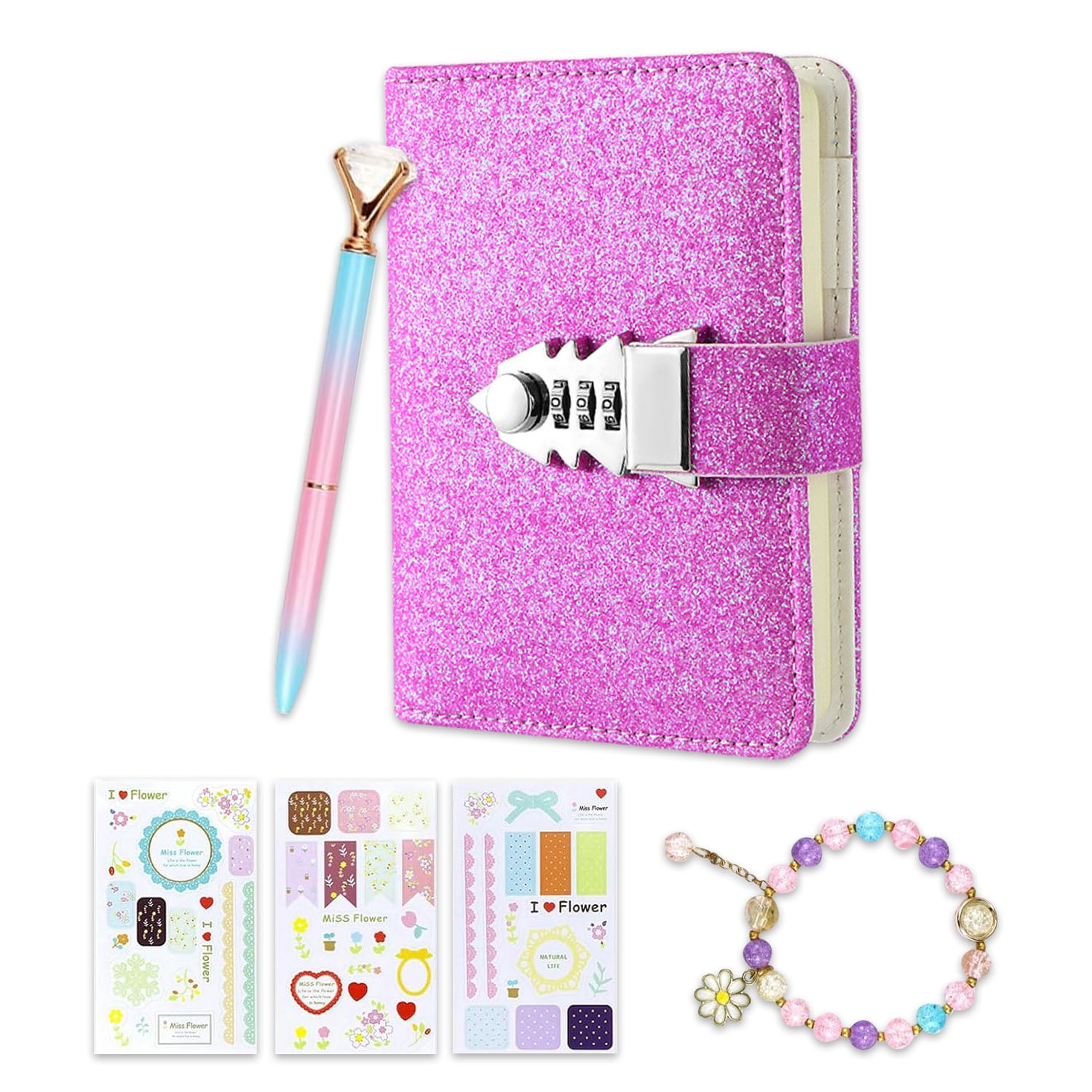 Diary with Lock for Girls 8-12, A7 Notebook Girls Secret Diary, Password Locked Journals for Teen Girls Back School Supplies