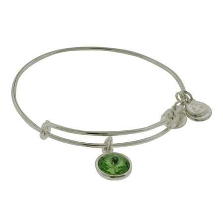 Alex And Ani August Birthstone Peridot Shiny Silver Alex And Ani August Birthstone Peridot Shiny Silver Charm Bangle With Card Box