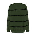 thumbnail image 5 of miqiqism Women Striped Oversized Sweatshirt Juniors Trendy Color Block Crew Neck Sweatshirts Comfy Long Sleeve Shirt Casual Drop Shoulder Pullover Top Fall Clothes,Army Green,Large, 5 of 6