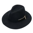 thumbnail image 4 of Sombrero de fieltro poco profundo con cremallera para hombre y mujer, gorro de lana retro con cadena punk europea, gorra plana novedosa, moda urbana, tendencia salvaje, 2021, 4 of 4