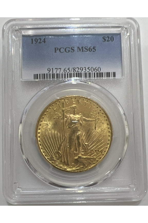 1924 $20 Gold Saint Gaudens PCGS MS65 Gem Graded Philadelphia Double Eagle Coin