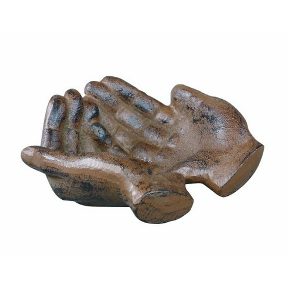 Creative Co-op Bristol Terrace Decorative Cast Iron Hands Dish with Rust Finish