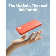 INIU 10000mAh Power Bank,Slimmest 15W Portable Charger, USB C in&Out High-Speed Charging Battery Pack, Compatible with iPhone & Samsung, Orange
