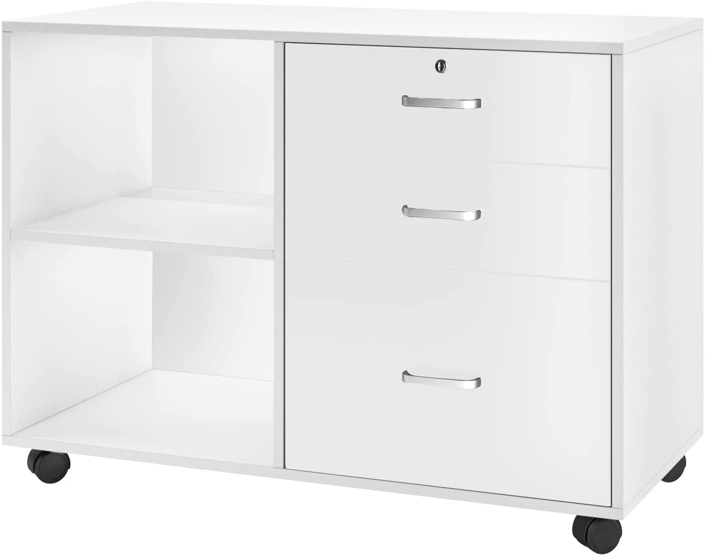 Soges 3 Drawer Wood File Lateral Mobile Filing Printer