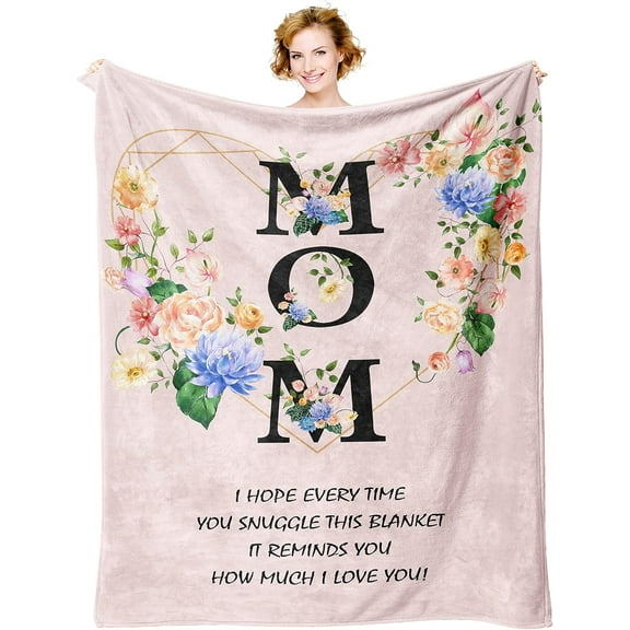 Gifts for Mom Blanket 60’’x50’’, Mom Gifts from Daughter/Son, Best Mom Ever Gifts, Birthday Gifts for Mom Throw Blanket, I Love You Mom Gifts, Unique Mom Gift, Gifts for Mom Who Have Everything