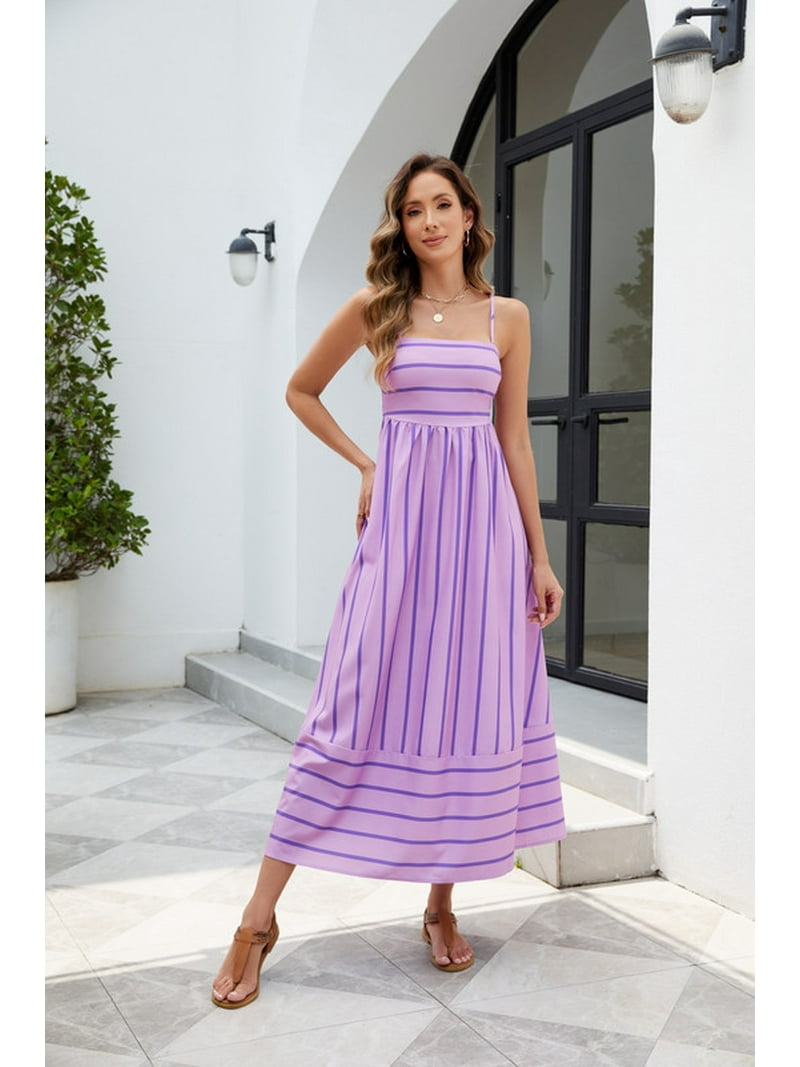 fitted lace wedding dress Pink Vertical-Stripe Tiered Maxi-Skirt