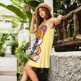 thumbnail image 6 of PAYOHTO Women's Sleeveless Dress Shiba Inu Dog Holding Hot Coffee Cup Summer Dress Casual Floral Print Round Neck A Line Beach Short Sundress​ with Pockets​, 6 of 8