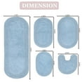 thumbnail image 3 of Home Weavers Inc Double Ruffle Collection 100% Cotton Non-Slip Bathroom Rug Set, Machine Washable Bath Rug, 5 Piece Bath Mat Set with Contour Blue, 3 of 5