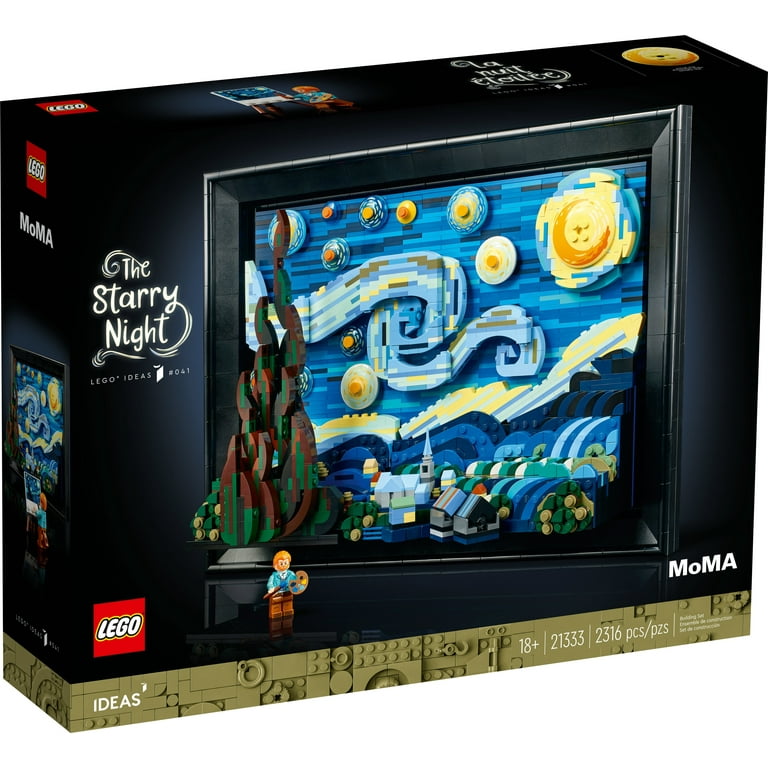 LEGO Ideas Vincent Van Gogh The Starry Night 21333 Building Blocks - Unique  3D Wall Art Home Décor Piece or Table Display with Artist Minifigure