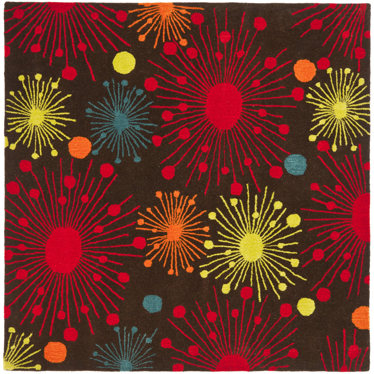 thumbnail image 6 of SAFAVIEH Soho Danielle Fire Works Wool Area Rug, Brown/Multi, 5' x 8', 6 of 8