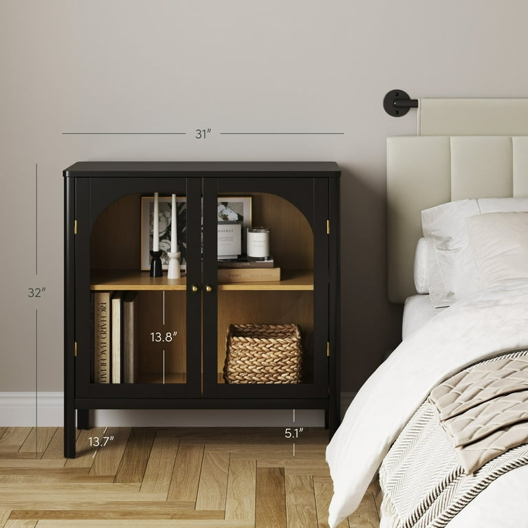 Nathan James Mason Sideboard Buffet with Glass Doors and