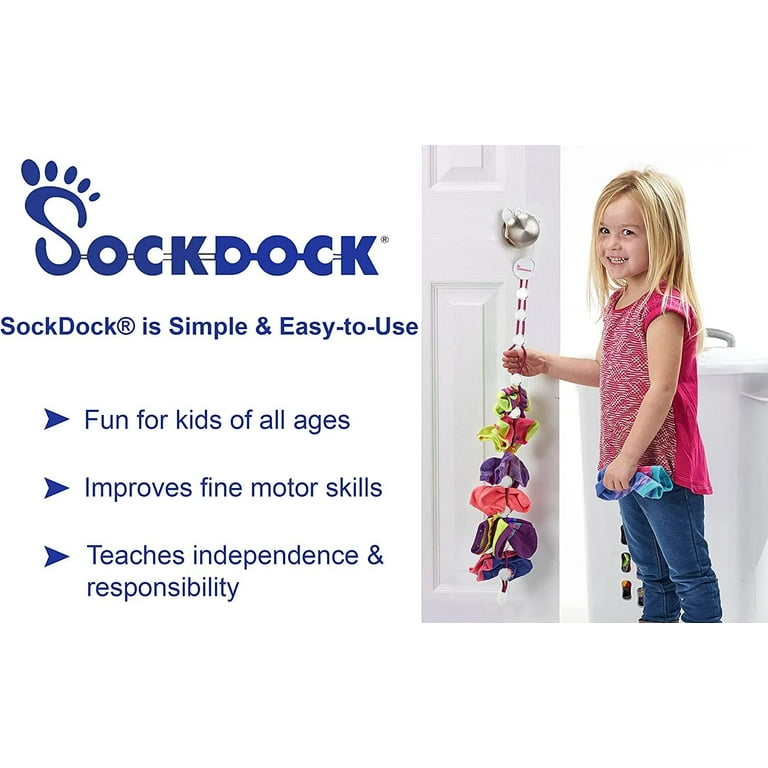 SockDock Sock Laundry Tool & Storage Hanger for Washing Drying & Storing  Paired Socks, Clips & Locks, No Sorting or Matching, Foldable Closet  Organizer Better Than Mesh Bag, 2-Pack (Blue/Yellow) – BigaMart