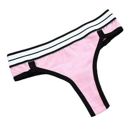 

EHTMSAK No Show G-String Thongs for Women Stretch Sexy Underwear T-Back Tangas Panties Pink 3XL