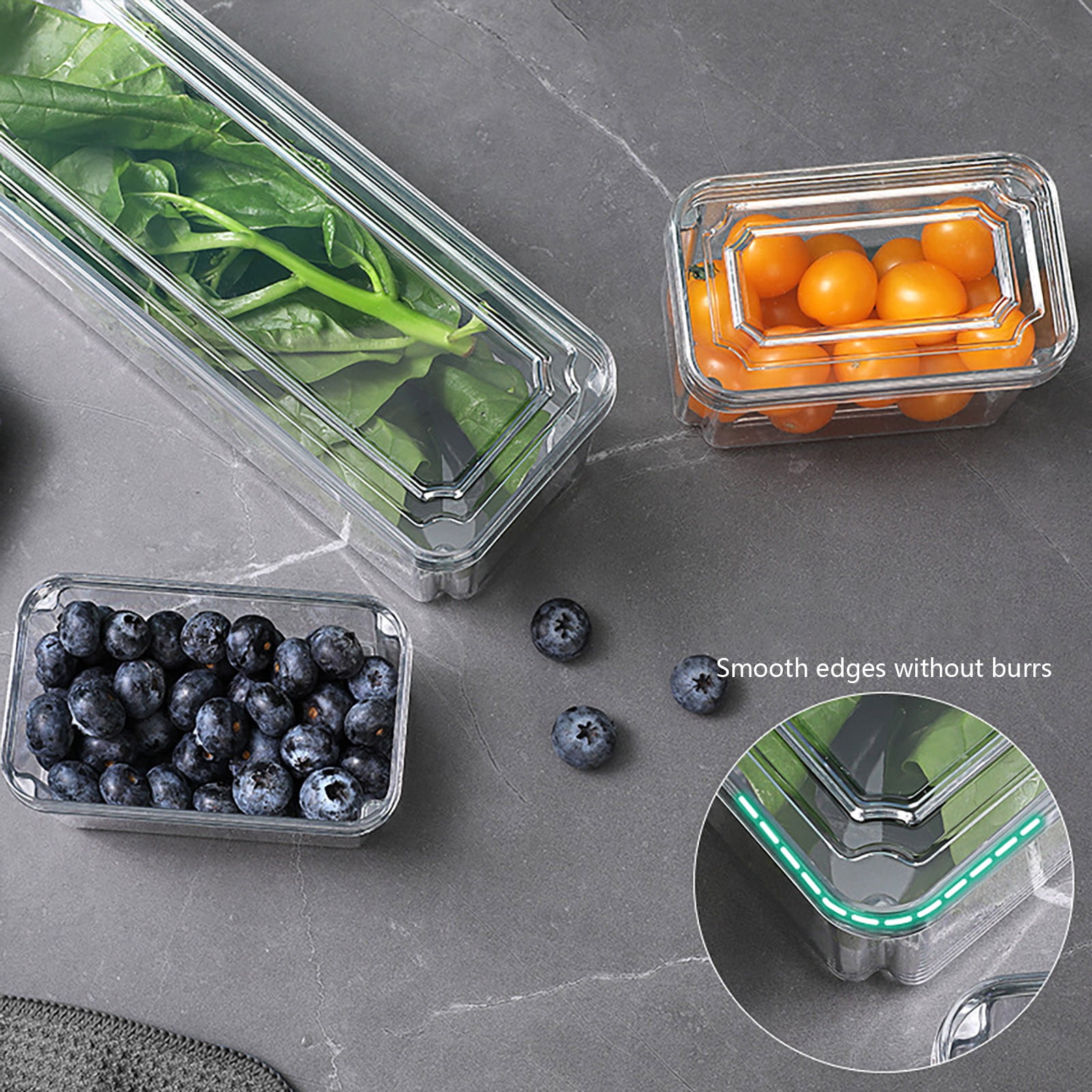 Vikakiooze 2023 Promotion on sale, Fridge Storage Containers Produce Preservation , Stackable Refrigerator Orgzer To Keep Fresh For Produce, Food, Vegetables, Meat And Fish,yogurts，Clear