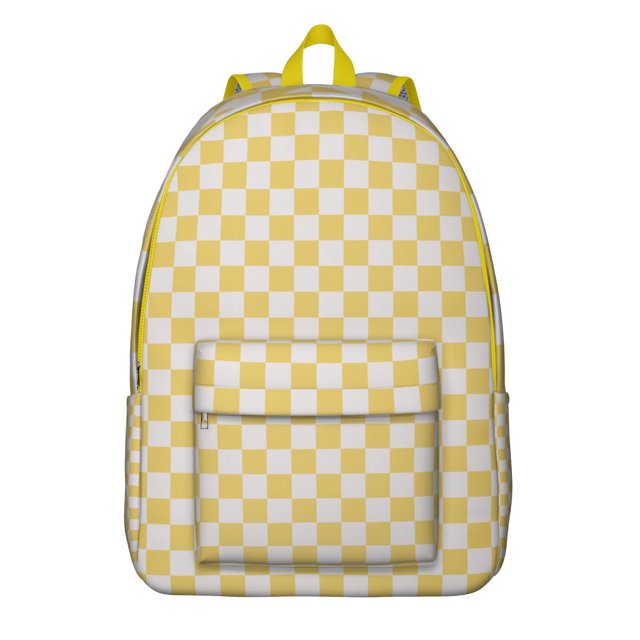 Colorful Abstract Plaid Pattern Backpack, Modern Checkered School Bag with Geometric Fusion and Vintage Plaid Aesthetic