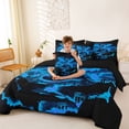 thumbnail image 3 of Feelyou Ghost Dragon Animal Twin Bedding Sets for Kids Boys Girls, Volcano Mountain Bedding Comforter Set, Black Blue, Black Reversible, 7pcs, 3 of 7