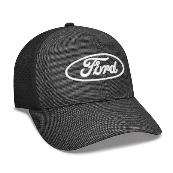 Ford Logo Gray Front Black Baseball Hat
