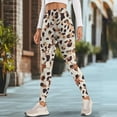 thumbnail image 4 of Renewold Star Leopard Print Brown Yoga Pants with Pockets for Women Full Length Lounge Leggings High Waist Tummy Control Running Pants Activewear Stylish Womens Leggings, S, 4 of 8