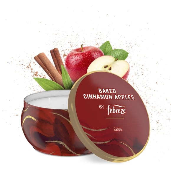 Vela aromática Febreze horneada con canela y manzanas, 325 ml, 4 mecha