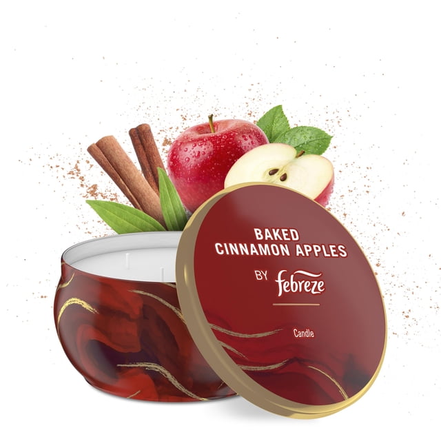 Vela aromática Febreze horneada con canela y manzanas, 325 ml, 4 mecha
