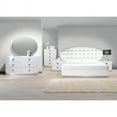 thumbnail image 2 of Best Master France Faux Leather Queen Platform Bed in White High Gloss, 2 of 3